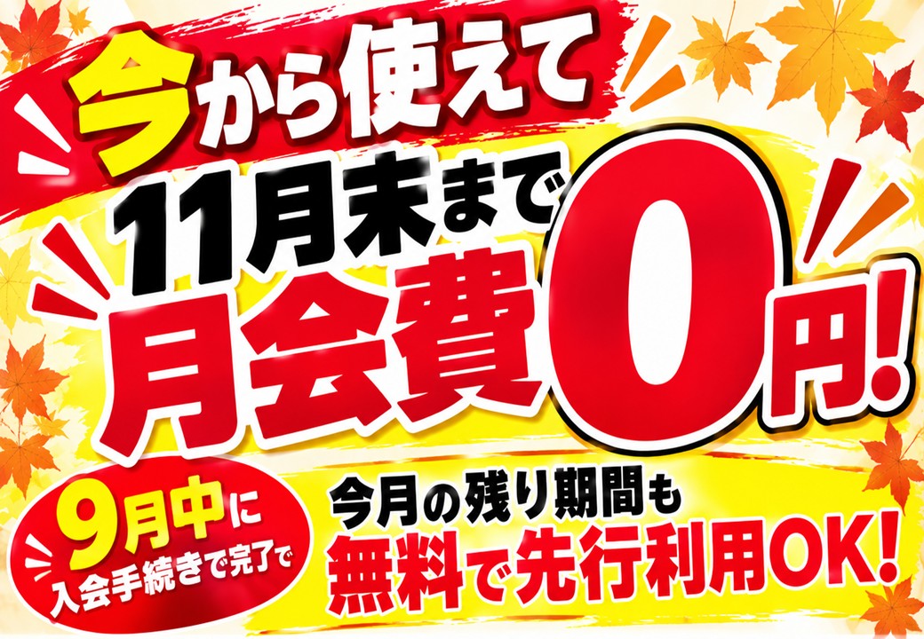 11月末での無料‼